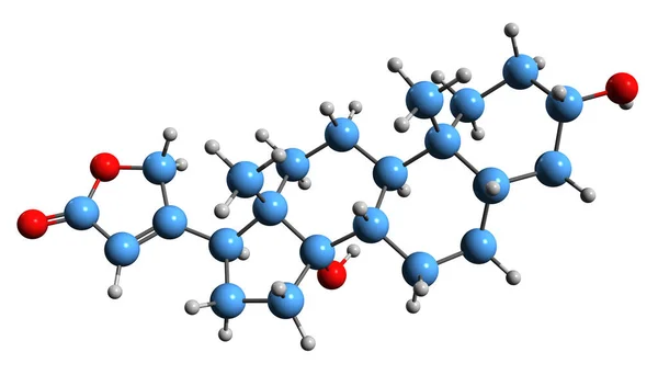 Image Digitoxigenin Skeletal Formula Molecular Chemical Structure Cardenolide Isolated White — Photo