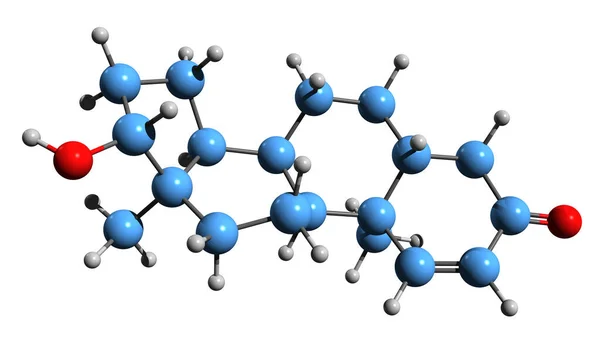 Image Testosterone Skeletal Formula Molecular Chemical Structure Dihydroboldenone Isolated White — Fotografia de Stock
