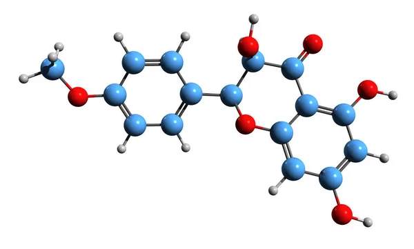 Image Dihydrokaempferide Skeletal Formula Molecular Chemical Structure Flavanonol Isolated White — Stockfoto