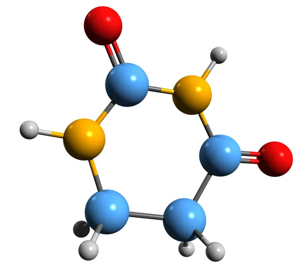 Image Dihydrouracil Skeletal Formula Molecular Chemical Structure Uracil Intermediate Isolated — Stockfoto