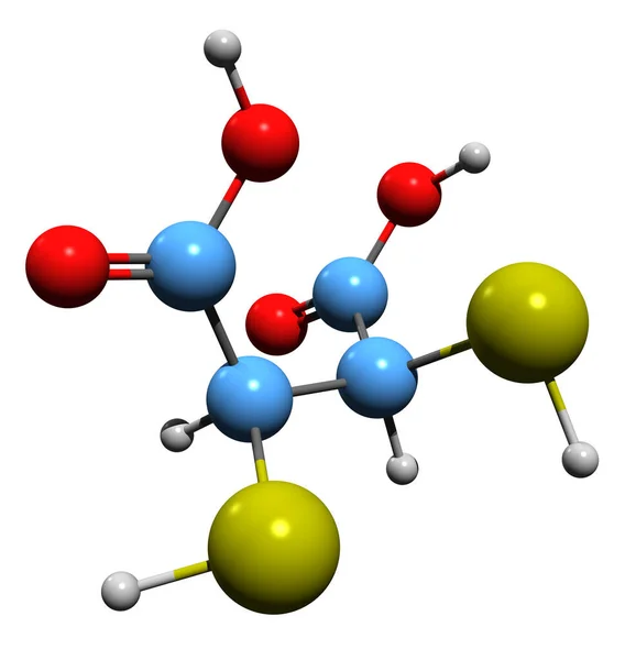 Image Dimercaptosuccinic Acid Skeletal Formula Molecular Chemical Structure Succimer Isolated — Stockfoto