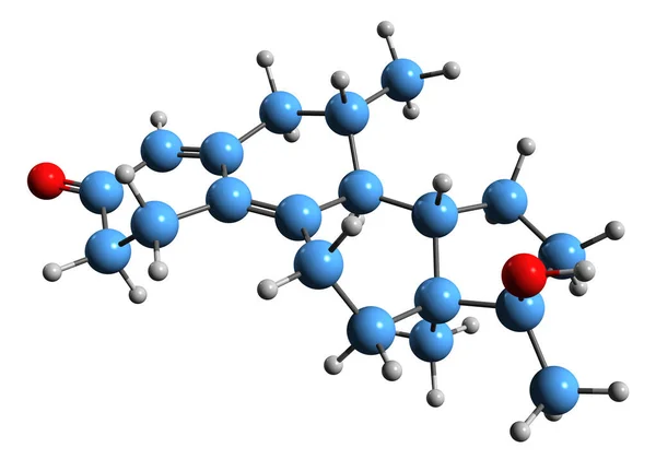 Image Dimethyldienolone Skeletal Formula Molecular Chemical Structure Anabolic Steroid Isolated — Stockfoto