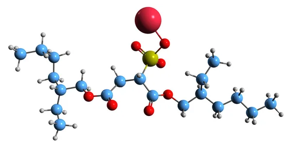 Image Docusate Skeletal Formula Molecular Chemical Structure Dioctyl Sulfosuccinate Isolated — Fotografia de Stock