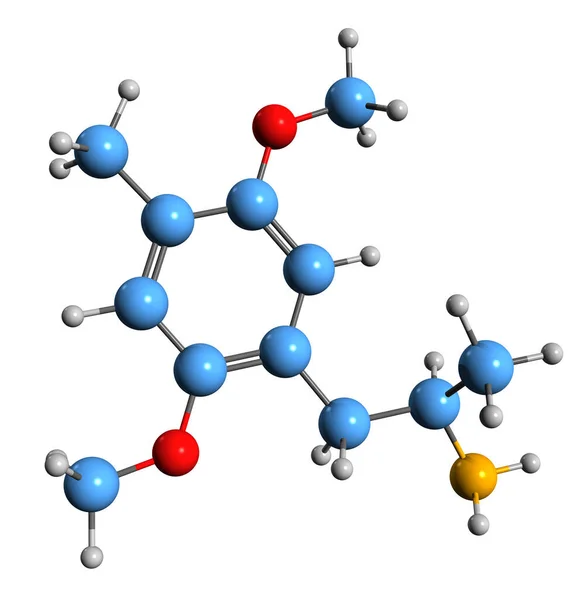 Image Dom Skeletal Formula Molecular Chemical Structure Substituted Amphetamine Isolated — Stock Photo, Image