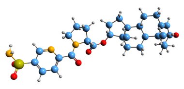 3D image of EC586 skeletal formula - molecular chemical structure of androgen and anabolic steroid isolated on white background