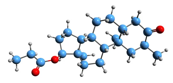 Image Drostanolone Propionate Skeletal Formula Molecular Chemical Structure Aas Isolated — Zdjęcie stockowe