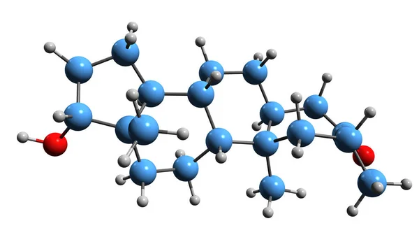 Image Drostanolone Skeletal Formula Molecular Chemical Structure Dromostanolone Isolated White — Fotografia de Stock