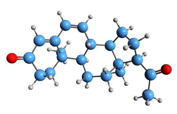 Image Dydrogesterone Skeletal Formula Molecular Chemical Structure Isopregnenone Isolated White — Fotografia de Stock
