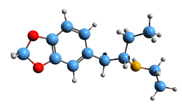Image Ethylbenzodioxolylbutanamine Skeletal Formula Molecular Chemical Structure Ebdb Isolated White — Stockfoto