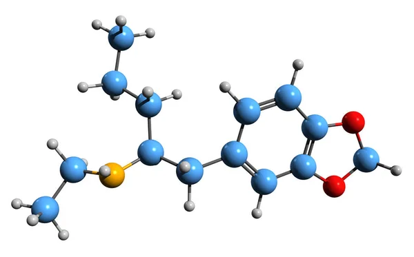Image Ethyl Skeletal Formula Molecular Chemical Structure Ebdp Isolated White — Stockfoto
