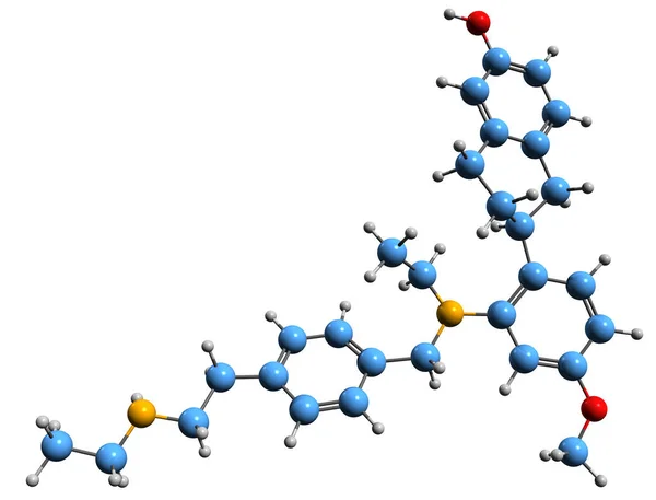 Image Elacestrant Skeletal Formula Molecular Chemical Structure Combined Serm Serd — 图库照片