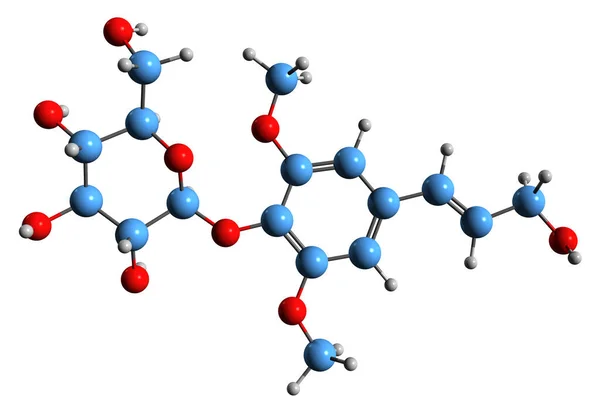 Image Skeletal Formula Molecular Chemical Structure Syringin Isolated White Background — Stockfoto