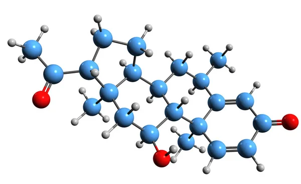 Зображення Ендрізонської Скелетної Формули Молекулярна Хімічна Структура Дельта Медризону Ізольована — стокове фото