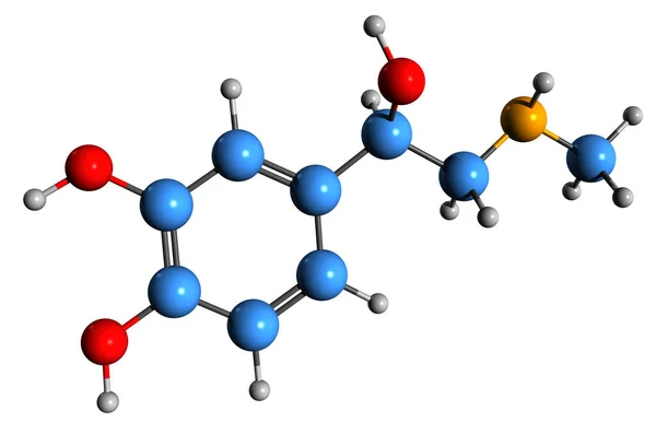 Image Epinephrine Skeletal Formula Molecular Chemical Structure Adrenaline Isolated White — Stockfoto