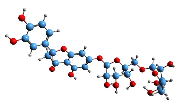 Image Eriocitrin Skeletal Formula Molecular Chemical Structure Eriodictyol Glycoside Isolated — Stock Fotó