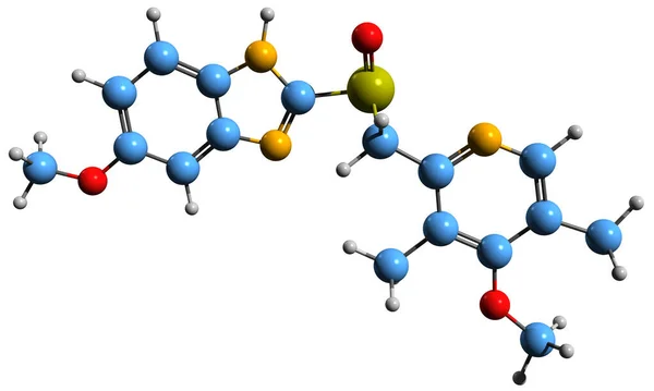 Image Esomeprazole Skeletal Formula Molecular Chemical Structure Proton Pump Inhibitor — Stockfoto