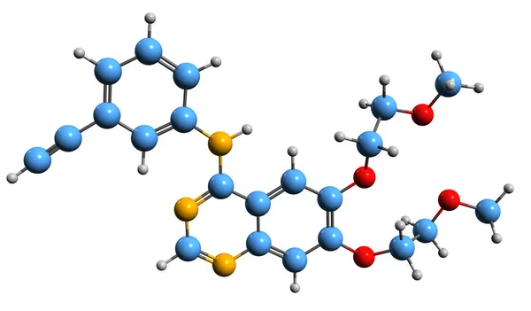 Image Erlotinib Skeletal Formula Molecular Chemical Structure Cancer Medication Isolated — Stockfoto