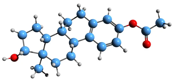Image Estradiol Acetate Skeletal Formula Molecular Chemical Structure Estrogen Medication — Fotografia de Stock