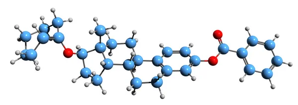 Image Estradiol Benzoate Cyclooctenyl Ether Skeletal Formula Molecular Chemical Structure — Stockfoto