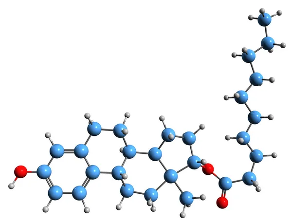 Image Estradiol Decanoate Skeletal Formula Molecular Chemical Structure Estradiol Decylate — Stockfoto