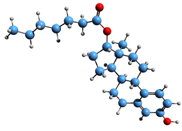 Image Estradiol Enantate Skeletal Formula Molecular Chemical Structure Estrogen Medication — Stockfoto