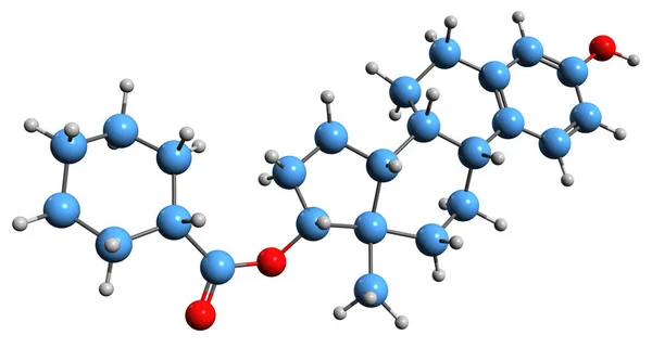 Image Estradiol Hexahydrobenzoate Skeletal Formula Molecular Chemical Structure Estrogen Medication — Foto de Stock