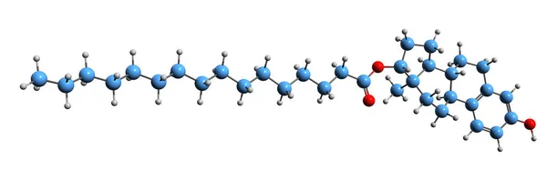 Зображення Скелетної Формули Пальмітату Естрадіолу Молекулярна Хімічна Структура Стероїдного Естрогену — стокове фото