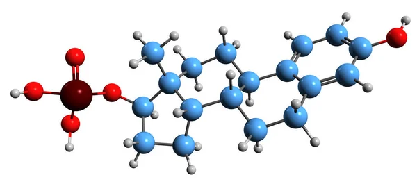 Image Estradiol Phosphate Skeletal Formula Molecular Chemical Structure Estrogen Isolated — Stockfoto