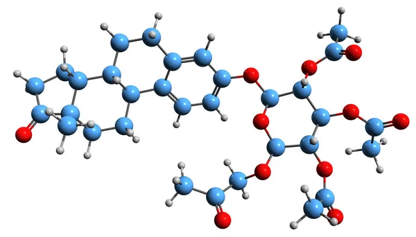 Image Estrone Tetraacetylglucoside Skeletal Formula Molecular Chemical Structure Semisynthetic Steroidal — Fotografia de Stock