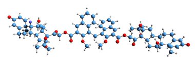  3D image of Flupamesone skeletal formula - molecular chemical structure of  synthetic glucocorticoid corticosteroid isolated on white background