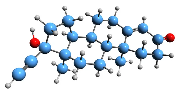 Image Ethisterone Skeletal Formula Molecular Chemical Structure Progestin Medication Isolated — стоковое фото