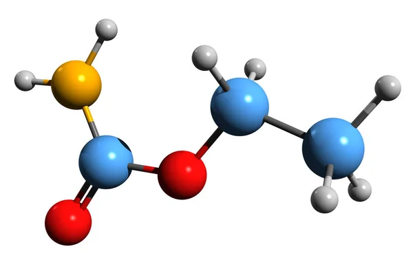 Зображення Формули Скелета Етилового Карамелю Молекулярна Хімічна Структура Уретану Ізольована — стокове фото