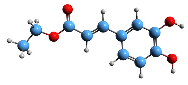 Image Ethyl Caffeate Skeletal Formula Molecular Chemical Structure Hydroxycinnamic Acid — Stockfoto