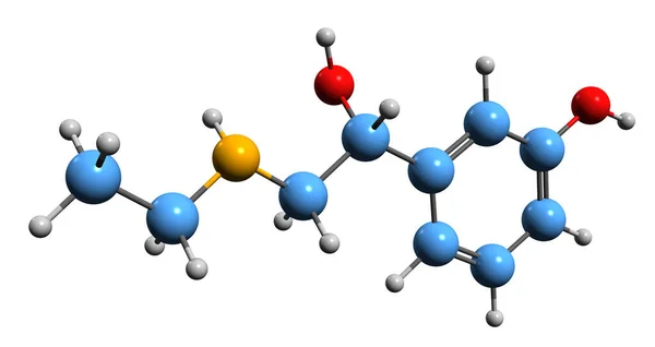Image Etilefrine Skeletal Formula Molecular Chemical Structure Cardiac Stimulant Isolated — Stok fotoğraf