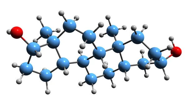 Image Etiocholanediol Skeletal Formula Molecular Chemical Structure Etiocholane Steroid Isolated — Stock Photo, Image