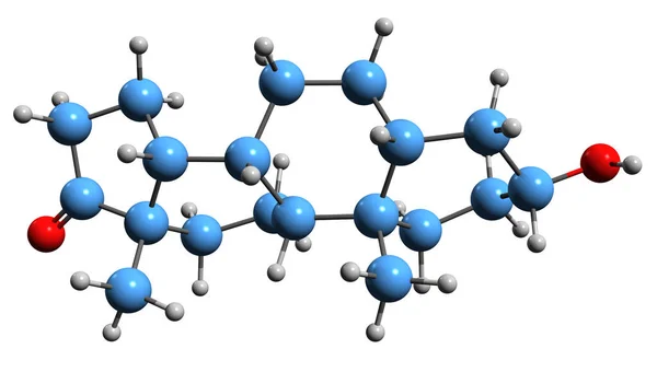 Image Etiocholanolone Skeletal Formula Molecular Chemical Structure Aetiocholanolone Isolated White — Foto de Stock