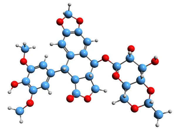 Image Etoposide Skeletal Formula Molecular Chemical Structure Chemotherapy Medication Isolated — 图库照片