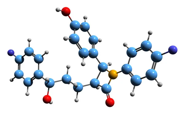 Image Ezetimibe Skeletal Formula Molecular Chemical Structure High Blood Cholesterol — ストック写真