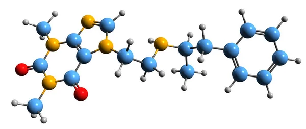 Image Fenethylline Skeletal Formula Molecular Chemical Structure Codrug Amphetamine Isolated — Stockfoto