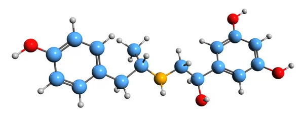 Image Fenoterol Skeletal Formula Molecular Chemical Structure Adrenoreceptor Agonist Isolated — Zdjęcie stockowe