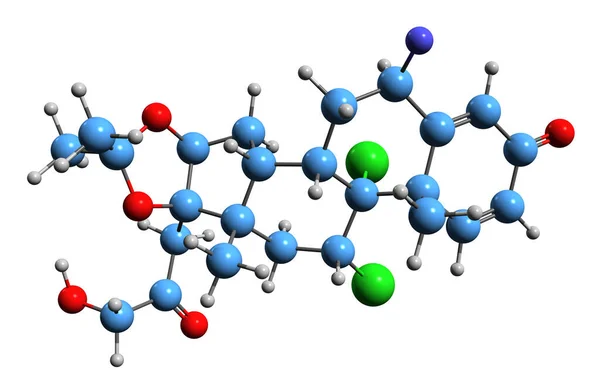 Зображення Скелетної Формули Флюоролонового Ацетоніду Молекулярна Хімічна Структура Кортикостероїдного Флюороніду — стокове фото