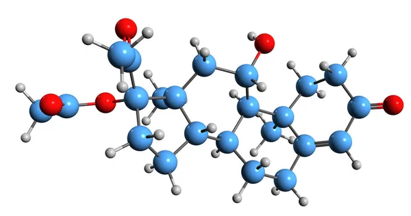 Image Flugestone Acetate Skeletal Formula Molecular Chemical Structure Progestin Medication — Stock Photo, Image