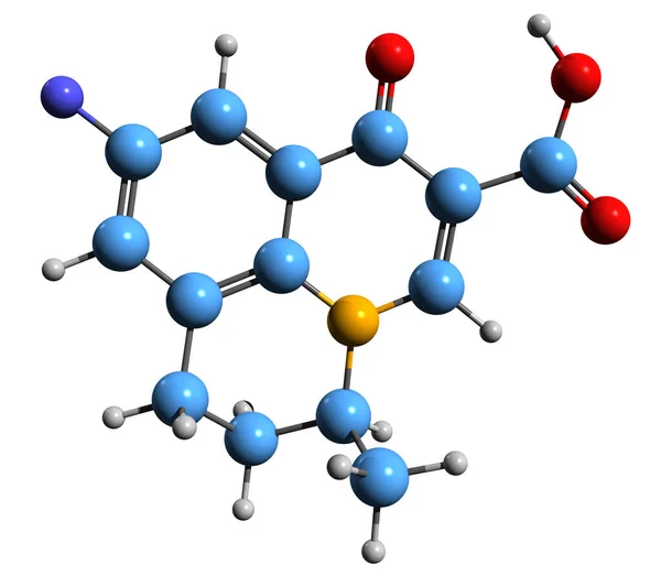 Image Flumequine Skeletal Formula Molecular Chemical Structure Synthetic Fluoroquinolone Antibiotic — Stock Photo, Image