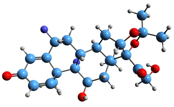 Image Fluocinolone Acetonide Skeletal Formula Molecular Chemical Structure Synthetic Hydrocortisone — ストック写真