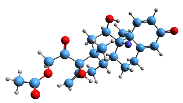 Зображення Скелетної Формули Флепредніденового Ацетату Молекулярна Хімічна Структура Актуальної Глюкокортикоїди — стокове фото