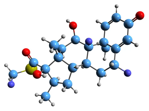Image Fluticasone Skeletal Formula Molecular Chemical Structure Manufactured Glucocorticoid Isolated — Stock Photo, Image