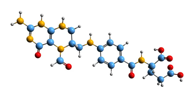 Image Folinic Acid Skeletal Formula Molecular Chemical Structure Leucovorin Isolated — Stok fotoğraf