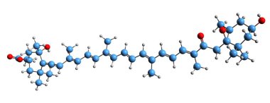  3D image of Fucoxanthin skeletal formula - molecular chemical structure of  pigment xanthophyll isolated on white background clipart