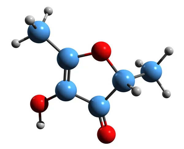 Image Furaneol Skeletal Formula Molecular Chemical Structure Strawberry Furanone Isolated — Φωτογραφία Αρχείου