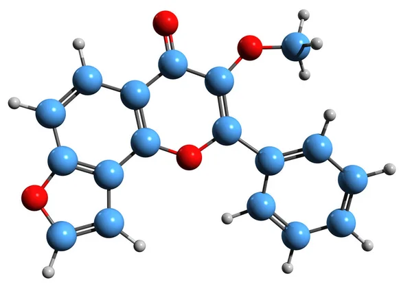 Image Furanoflavonoid Skeletal Formula Molecular Chemical Structure Flavonoid Isolated White — Stockfoto